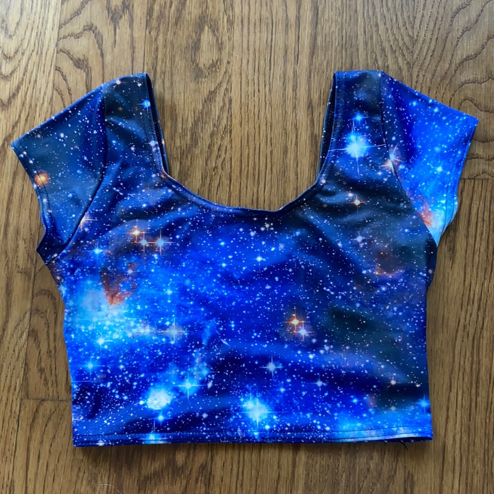 BlackMilk Blue Galaxy Nana Suit Swim Top